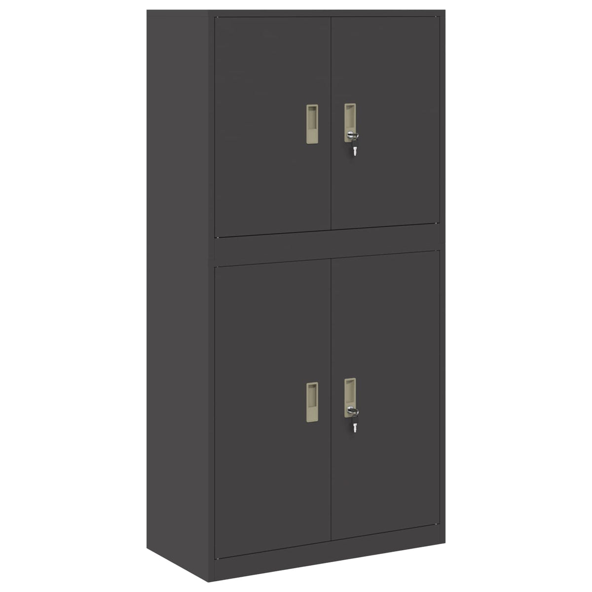 Storage Cabinet 2 pcs Black 80 x 40 x 160 cm Steel Lockable