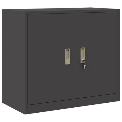 Storage Cabinet 2 pcs Black 80 x 40 x 160 cm Steel Lockable