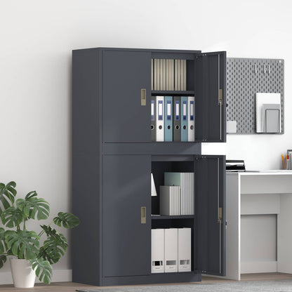 Storage Cabinet 2 pcs Anthracite 80 x 40 x 160 cm Steel