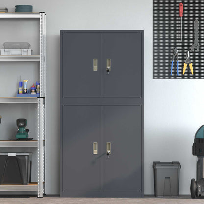 Storage Cabinet 2 pcs Anthracite 80 x 40 x 160 cm Steel