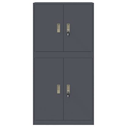 Storage Cabinet 2 pcs Anthracite 80 x 40 x 160 cm Steel