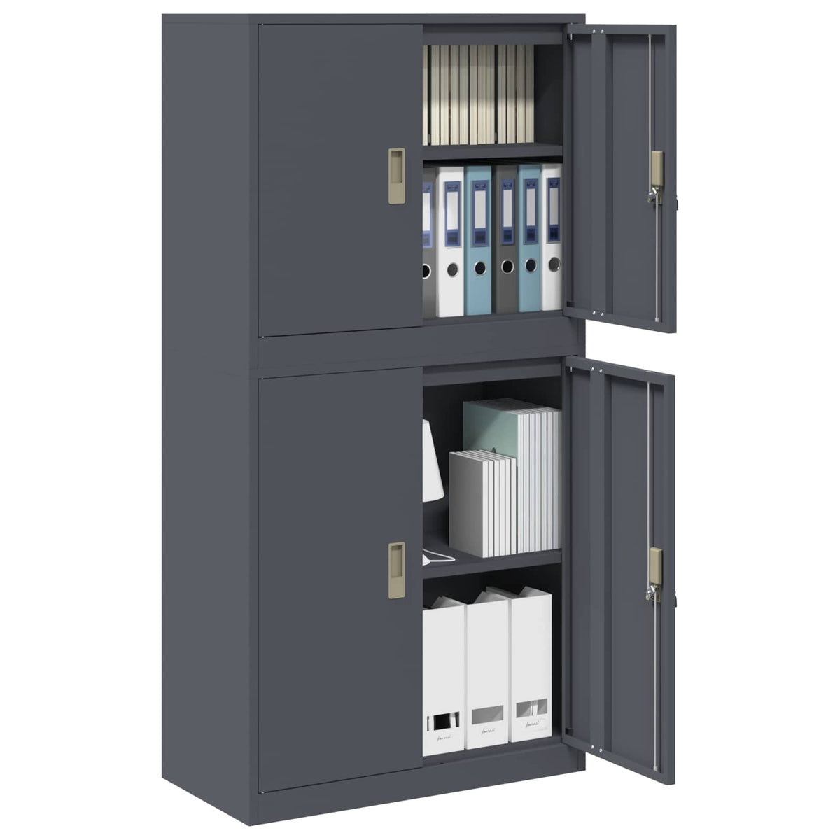 Storage Cabinet 2 pcs Anthracite 80 x 40 x 160 cm Steel