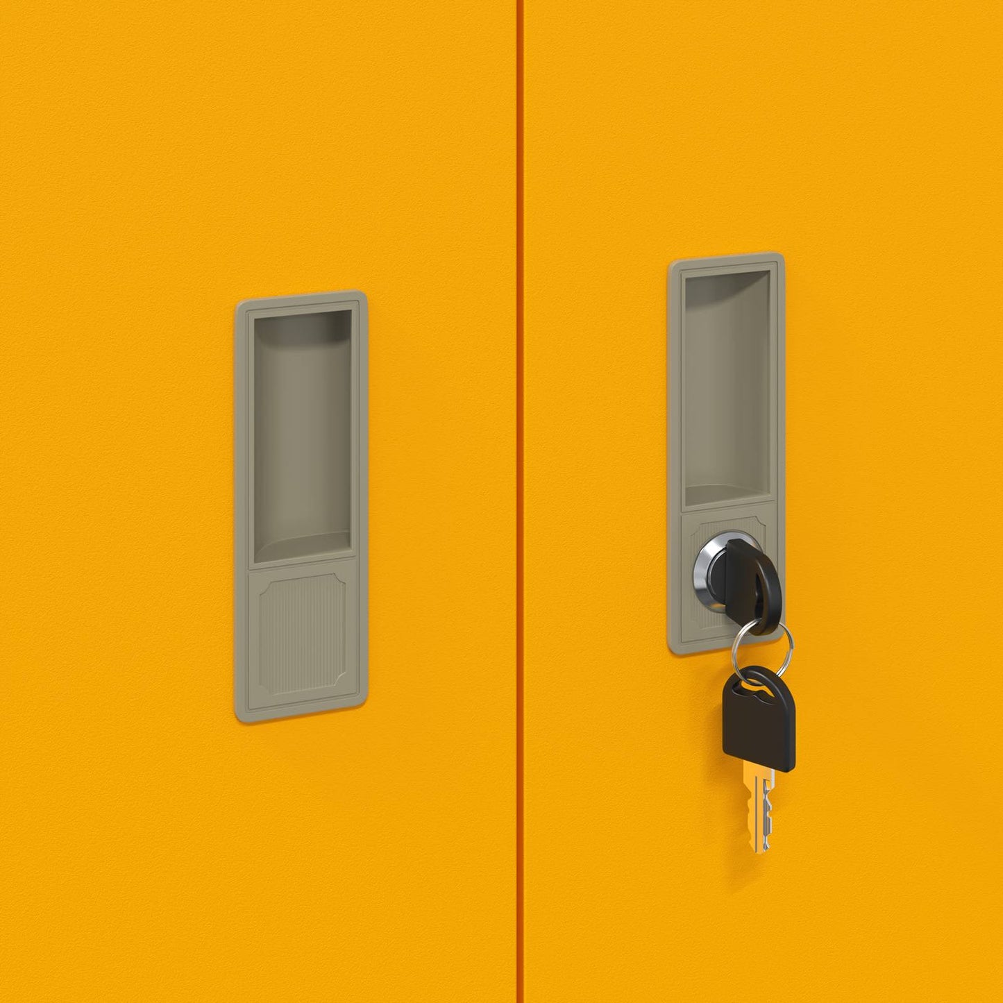 Storage Cabinet 2 pcs Mustard Yellow 80 x 40 x 160 cm Steel
