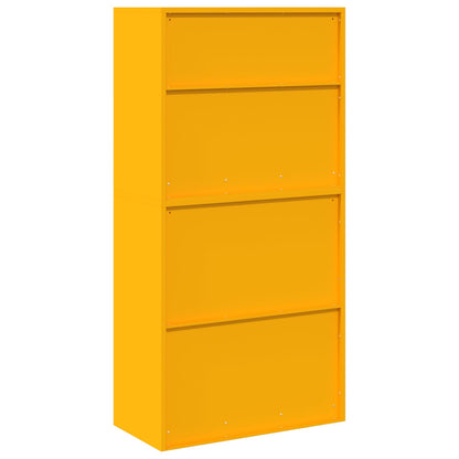 Storage Cabinet 2 pcs Mustard Yellow 80 x 40 x 160 cm Steel