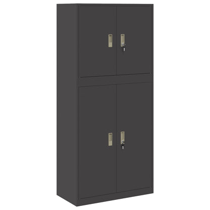 Storage Cabinet 2 pcs Black 80 x 40 x 175 cm Steel Lockable