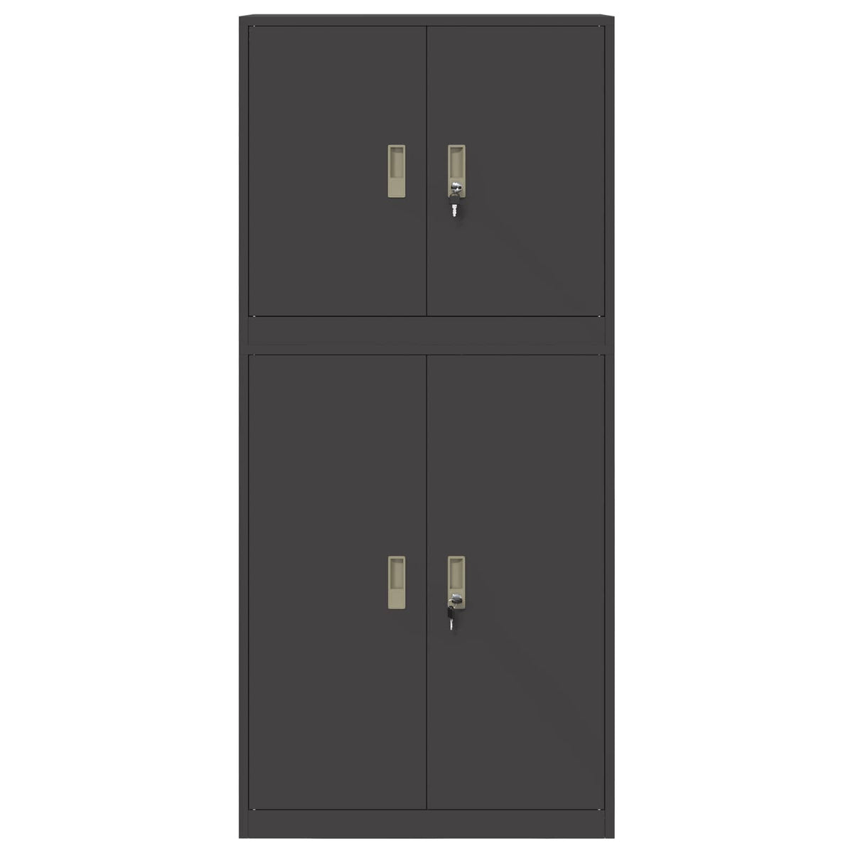 Storage Cabinet 2 pcs Black 80 x 40 x 175 cm Steel Lockable