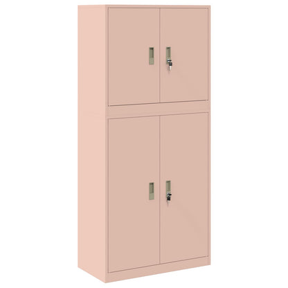 Storage Cabinet 2 pcs Pink 80 x 40 x 175 cm Steel Lockable