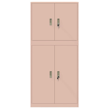 Storage Cabinet 2 pcs Pink 80 x 40 x 175 cm Steel Lockable