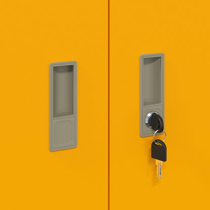 Storage Cabinet 2 pcs Mustard Yellow 80 x 40 x 175 cm Steel
