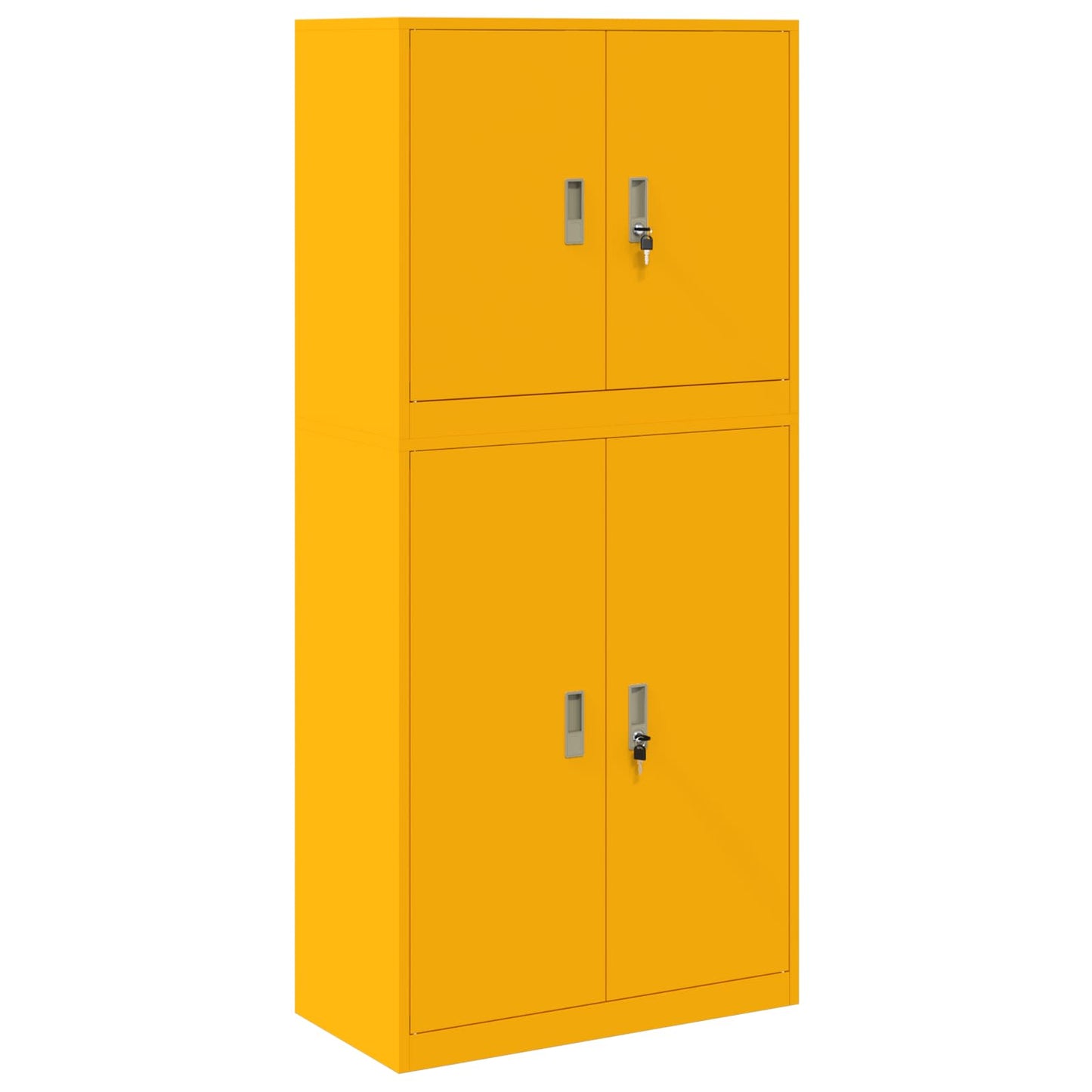 Storage Cabinet 2 pcs Mustard Yellow 80 x 40 x 175 cm Steel