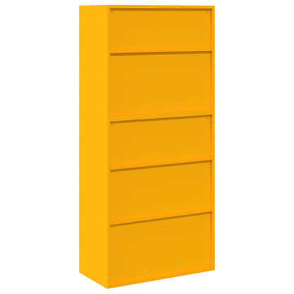 Storage Cabinet 2 pcs Mustard Yellow 80 x 40 x 175 cm Steel