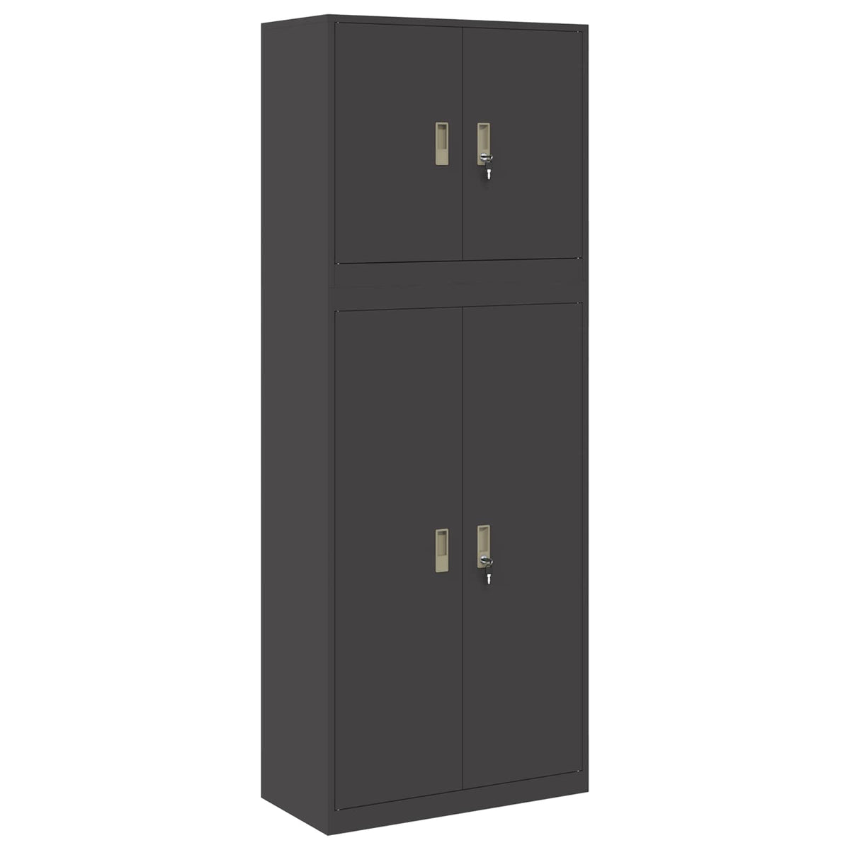 Storage Cabinet 2 pcs Black 80 x 40 x 210 cm Steel Lockable