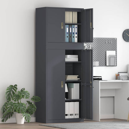 Storage Cabinet 2 pcs Anthracite 80 x 40 x 210 cm Steel