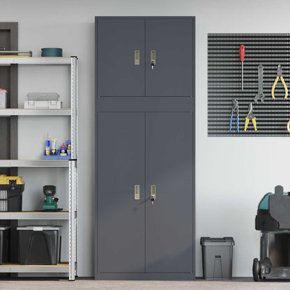 Storage Cabinet 2 pcs Anthracite 80 x 40 x 210 cm Steel