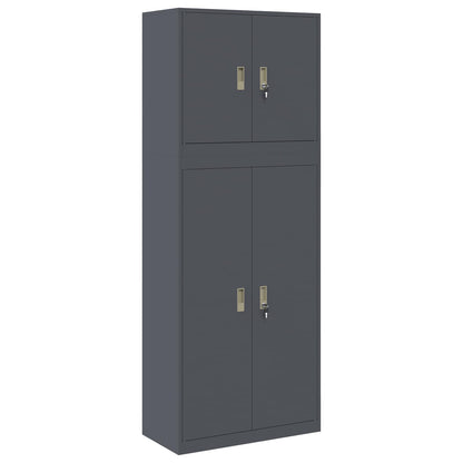 Storage Cabinet 2 pcs Anthracite 80 x 40 x 210 cm Steel