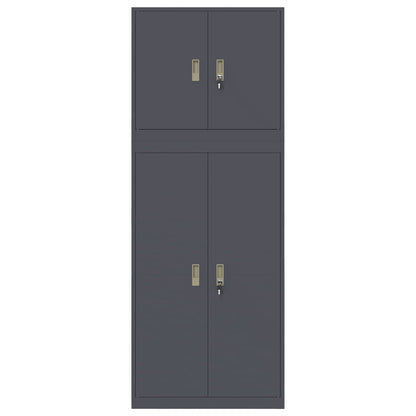 Storage Cabinet 2 pcs Anthracite 80 x 40 x 210 cm Steel