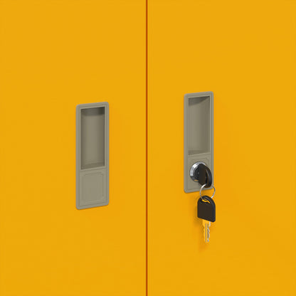 Storage Cabinet 2 pcs Mustard Yellow 80 x 40 x 210 cm Steel