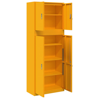 Storage Cabinet 2 pcs Mustard Yellow 80 x 40 x 210 cm Steel