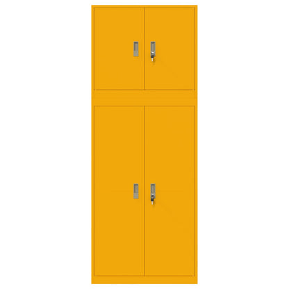 Storage Cabinet 2 pcs Mustard Yellow 80 x 40 x 210 cm Steel