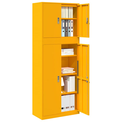 Storage Cabinet 2 pcs Mustard Yellow 80 x 40 x 210 cm Steel