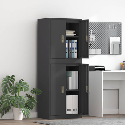 Storage Cabinet 2 pcs Black 60 x 40 x 160 cm Steel Lockable