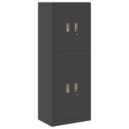 Storage Cabinet 2 pcs Black 60 x 40 x 160 cm Steel Lockable