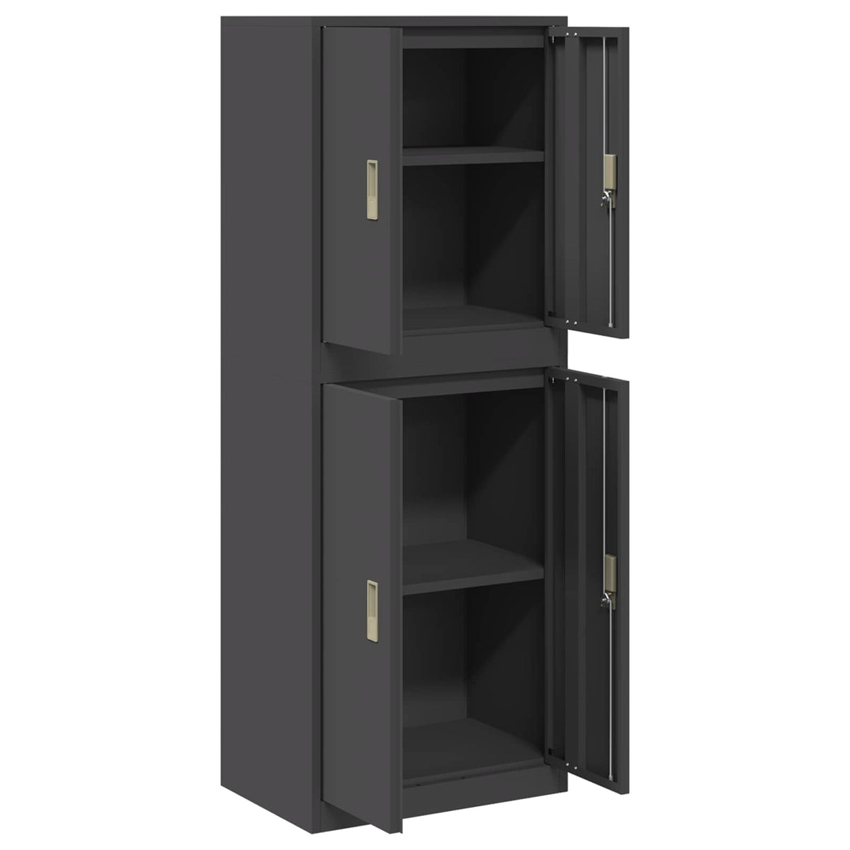 Storage Cabinet 2 pcs Black 60 x 40 x 160 cm Steel Lockable