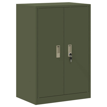 Storage Cabinet 2 pcs Olive Green 60 x 40 x 160 cm Steel