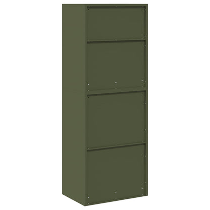 Storage Cabinet 2 pcs Olive Green 60 x 40 x 160 cm Steel