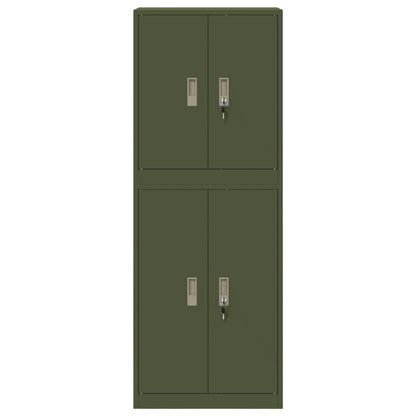 Storage Cabinet 2 pcs Olive Green 60 x 40 x 160 cm Steel