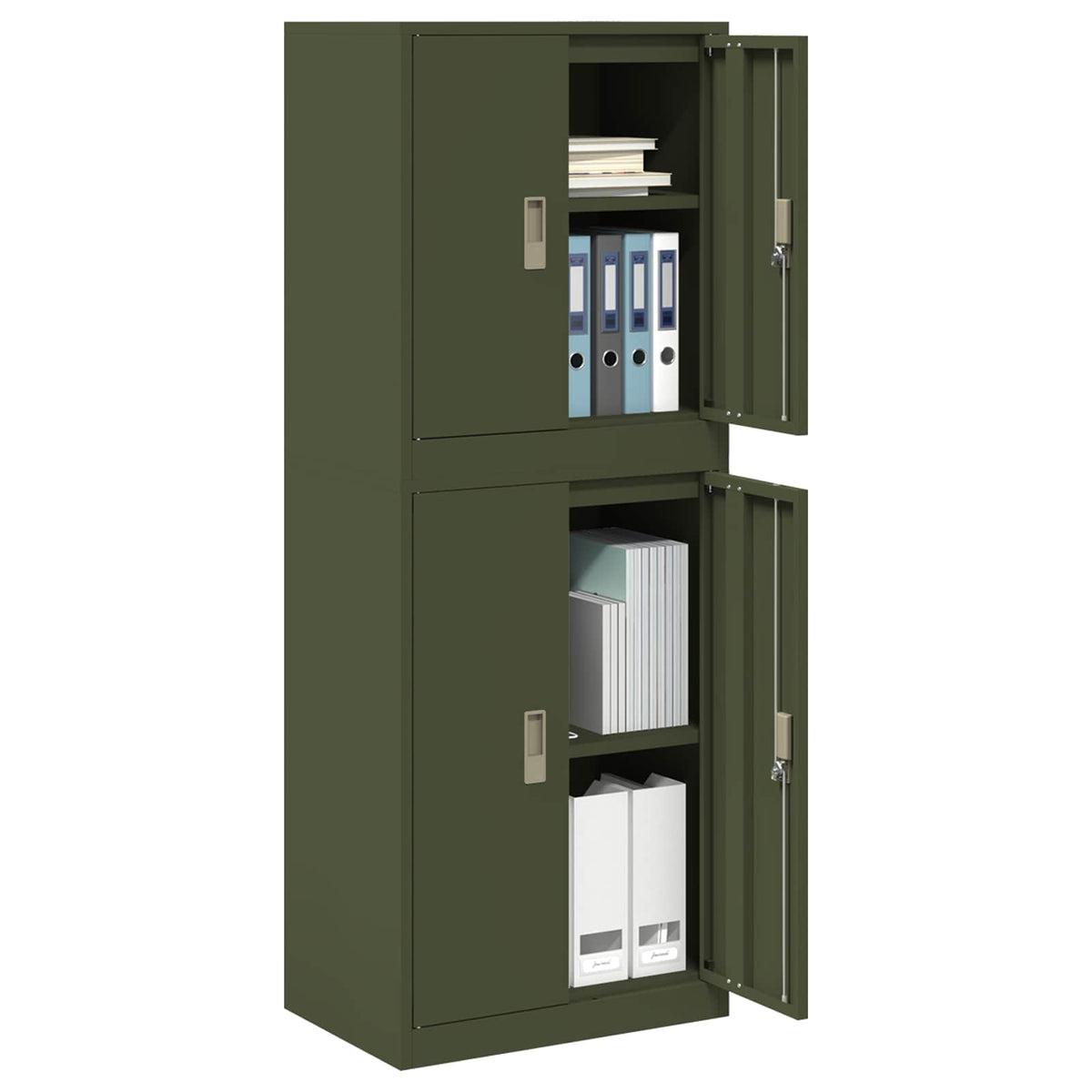 Storage Cabinet 2 pcs Olive Green 60 x 40 x 160 cm Steel
