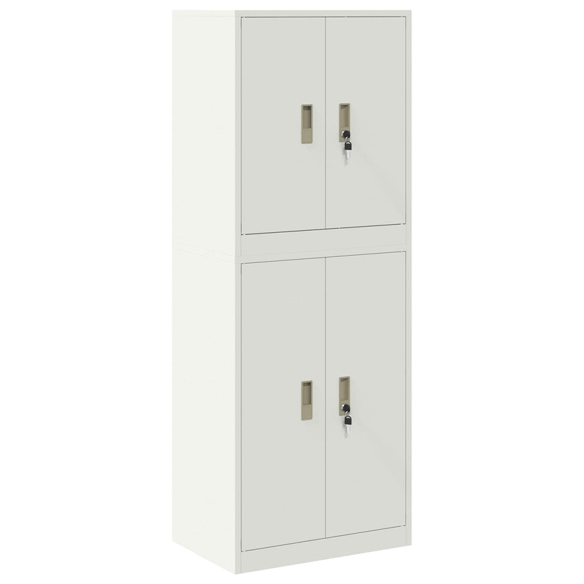 Storage Cabinet 2 pcs White 60 x 40 x 160 cm Steel Lockable