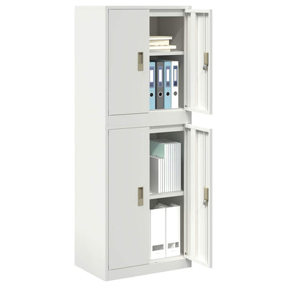 Storage Cabinet 2 pcs White 60 x 40 x 160 cm Steel Lockable