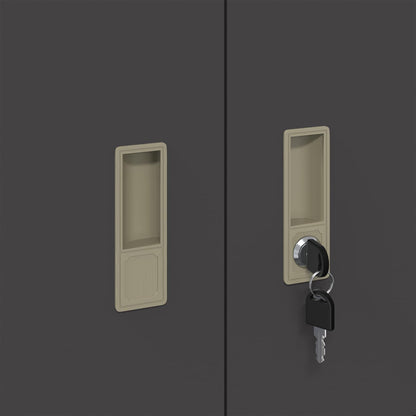 Storage Cabinet 2 pcs Black 60 x 40 x 175 cm Steel Lockable