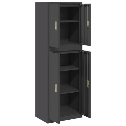 Storage Cabinet 2 pcs Black 60 x 40 x 175 cm Steel Lockable