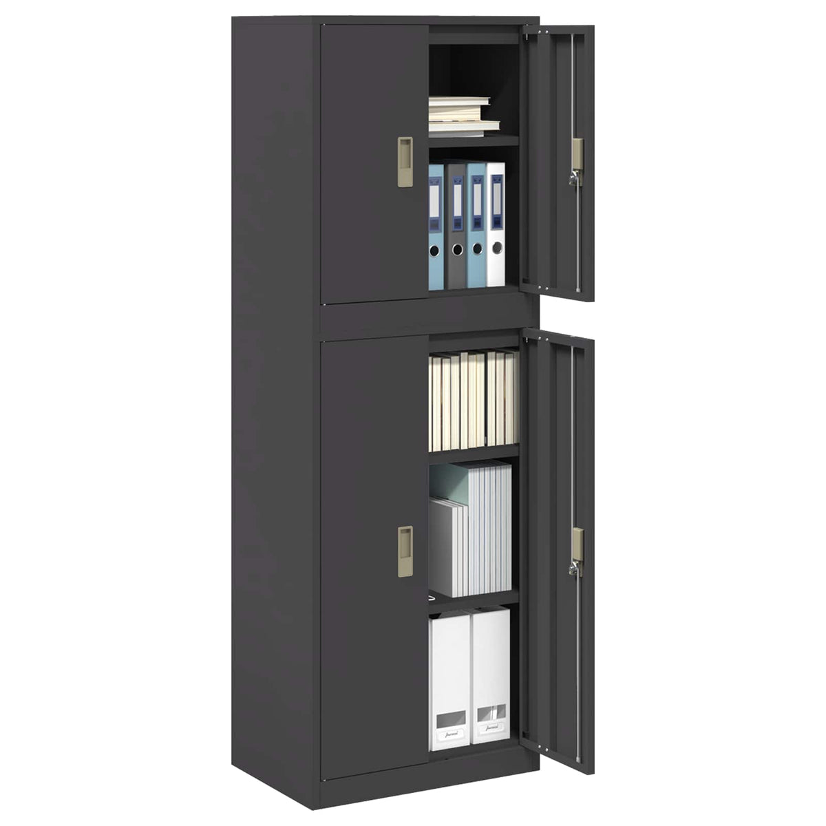 Storage Cabinet 2 pcs Black 60 x 40 x 175 cm Steel Lockable