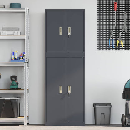 Storage Cabinet 2 pcs Anthracite 60 x 40 x 175 cm Steel