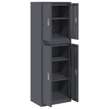 Storage Cabinet 2 pcs Anthracite 60 x 40 x 175 cm Steel
