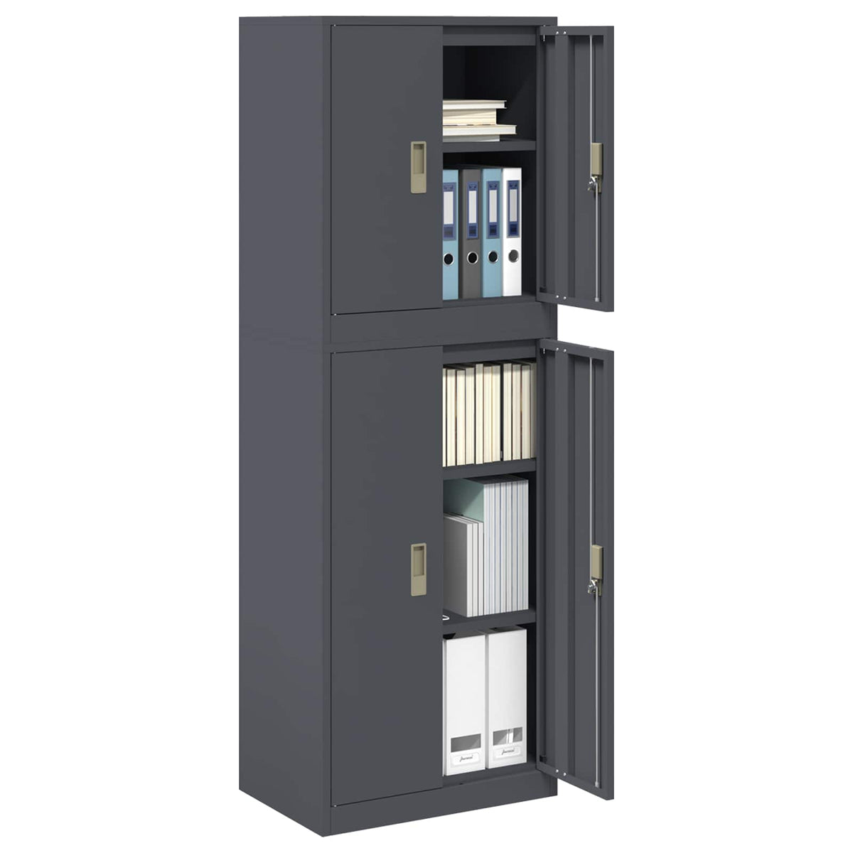 Storage Cabinet 2 pcs Anthracite 60 x 40 x 175 cm Steel