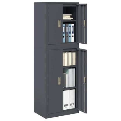Storage Cabinet 2 pcs Anthracite 60 x 40 x 175 cm Steel