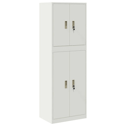 Storage Cabinet 2 pcs White 60 x 40 x 175 cm Steel Lockable