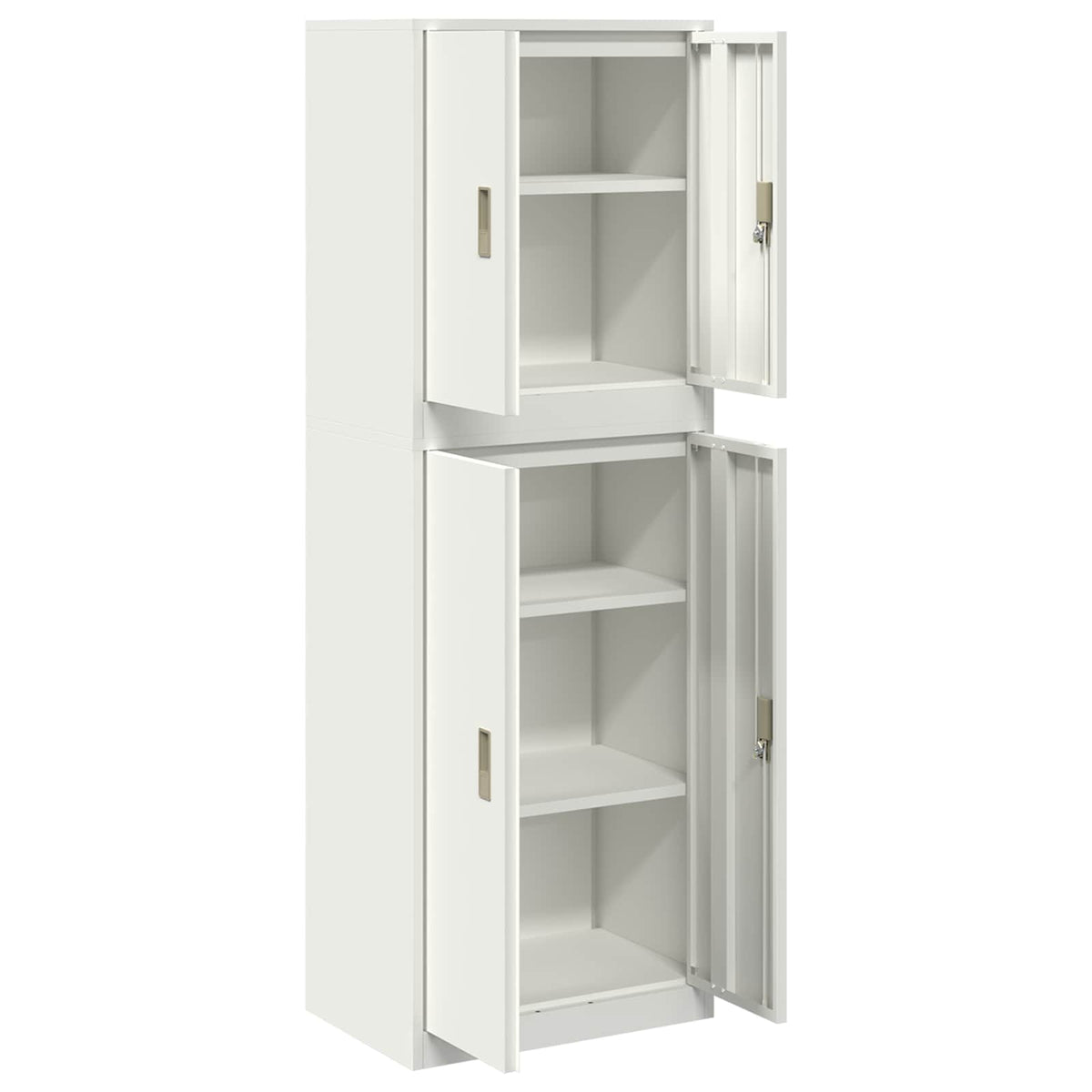 Storage Cabinet 2 pcs White 60 x 40 x 175 cm Steel Lockable