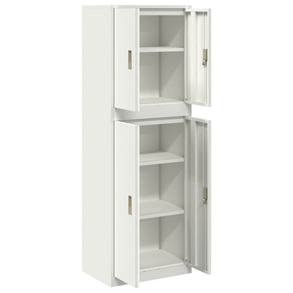 Storage Cabinet 2 pcs White 60 x 40 x 175 cm Steel Lockable