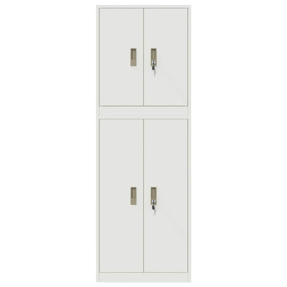Storage Cabinet 2 pcs White 60 x 40 x 175 cm Steel Lockable
