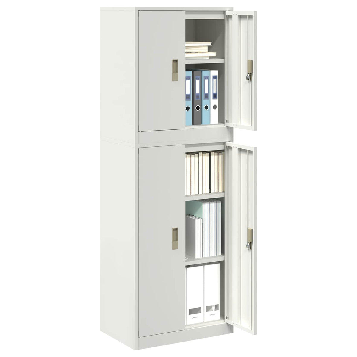 Storage Cabinet 2 pcs White 60 x 40 x 175 cm Steel Lockable