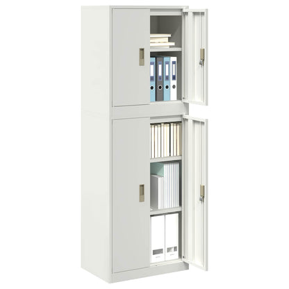Storage Cabinet 2 pcs White 60 x 40 x 175 cm Steel Lockable
