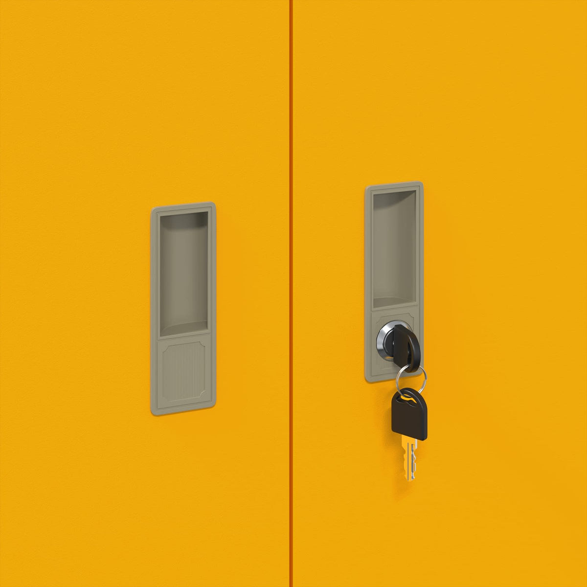 Storage Cabinet 2 pcs Mustard Yellow 60 x 40 x 210 cm Steel