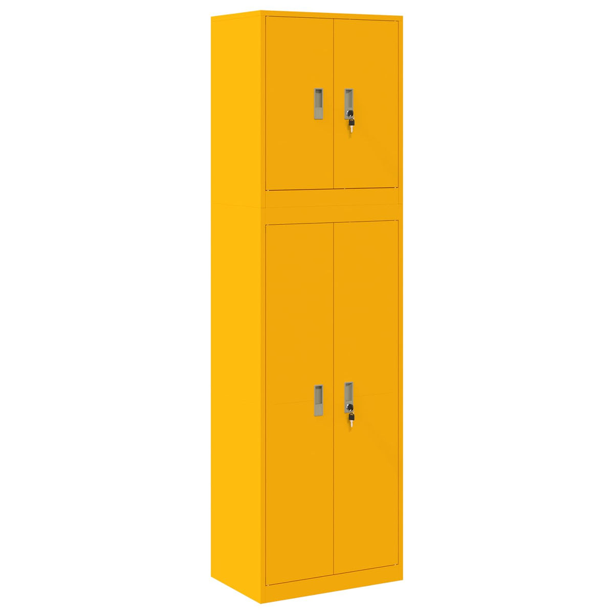 Storage Cabinet 2 pcs Mustard Yellow 60 x 40 x 210 cm Steel