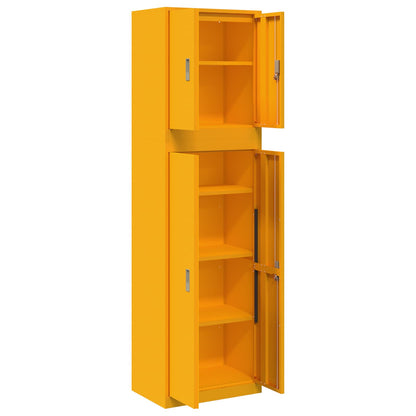 Storage Cabinet 2 pcs Mustard Yellow 60 x 40 x 210 cm Steel