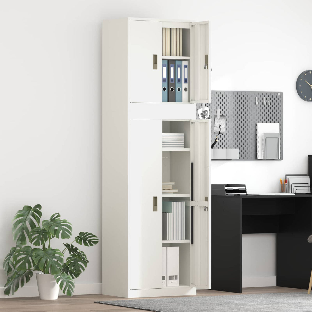 Storage Cabinet 2 pcs 60 x 40 x 210 cm Steel Lockable